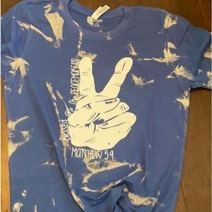 Blessed are the Peace Makers bleached t shirt